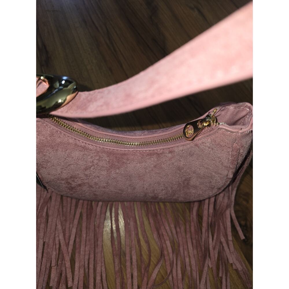 Western Faux Suede Fringe Shoulder Bag Purse - Universal Thread Pink - Picture 4 of 8